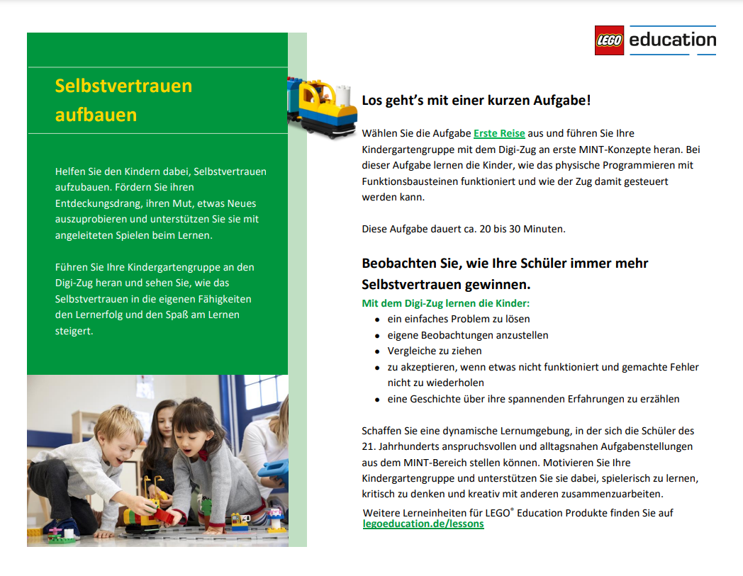 LEGO® DUPLO® DIGI-ZUG Selbstvertrauen aufbauen Aktivität