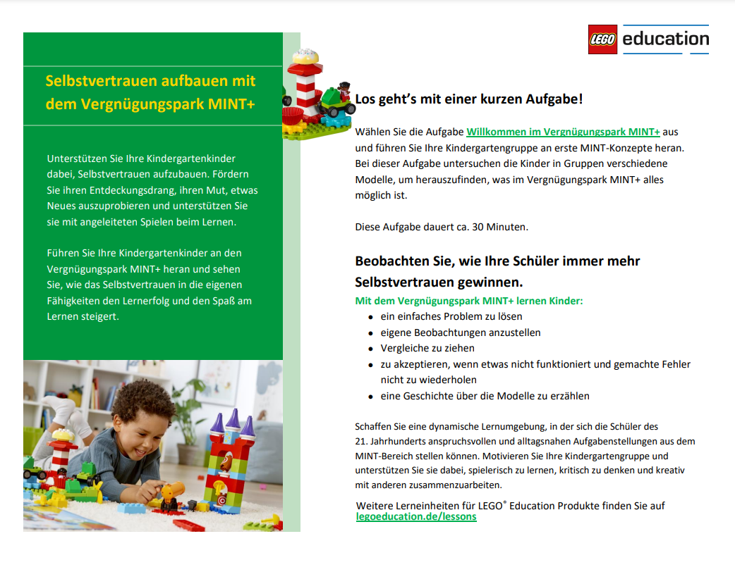 LEGO® DUPLO® Vergnügungspark MINT+ Selbstvertrauen aufbauen Aktivität